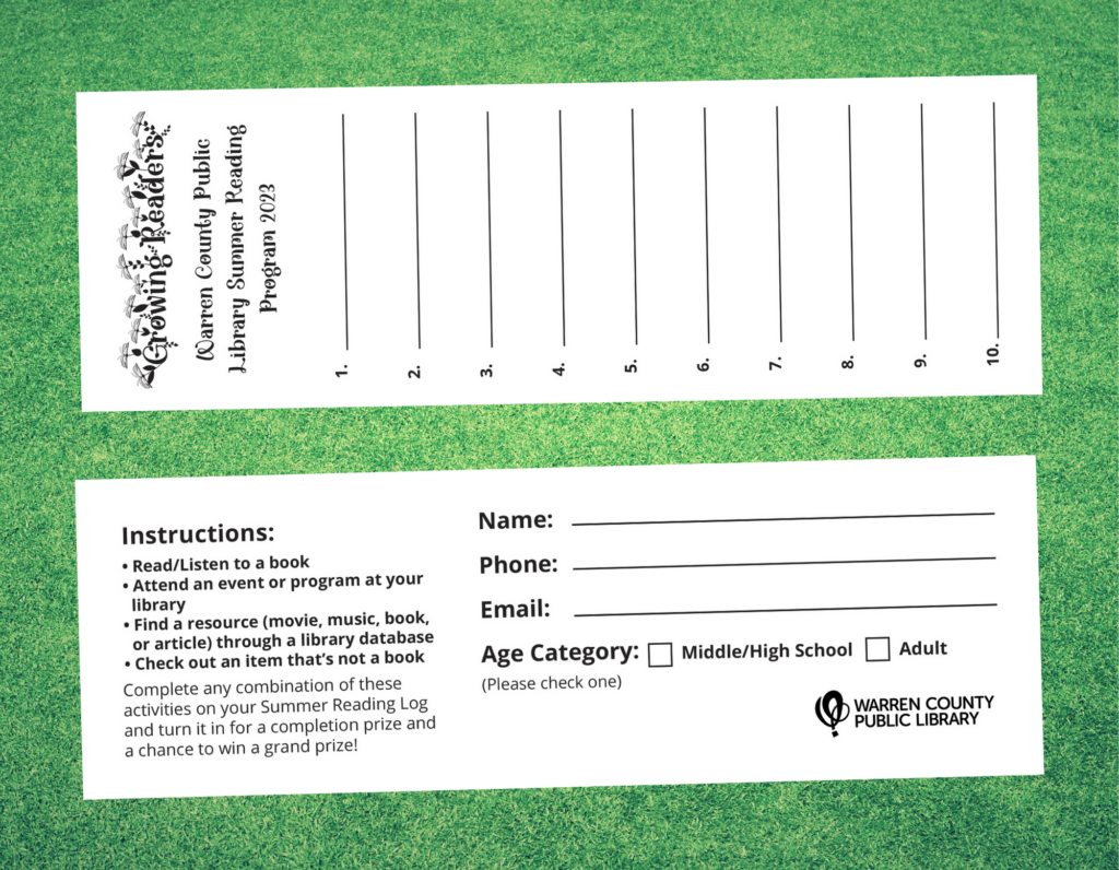 Summer Reading Log Template, Resource