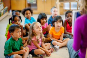 Children listening to a story