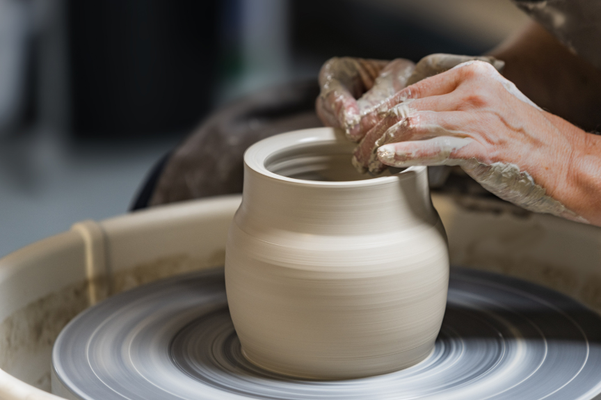 a potter at the wheel