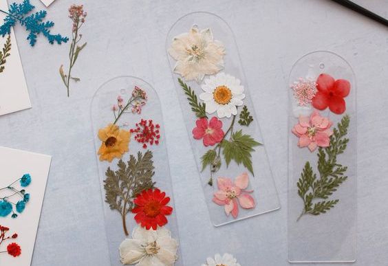 Pressed flower bookmarks