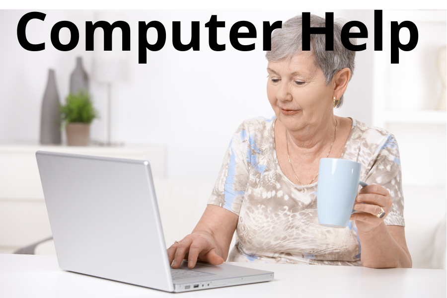 Computer help A lady on a laptop comuter