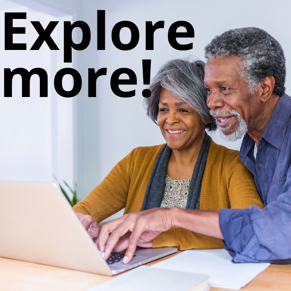 Explore more Two senior adults working on a laptop