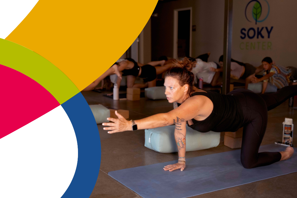 A group of students during a Yoga session