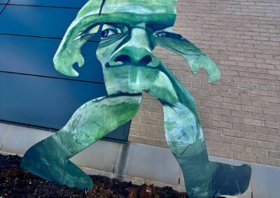 Bigfoot silhouette with Frankenstein face