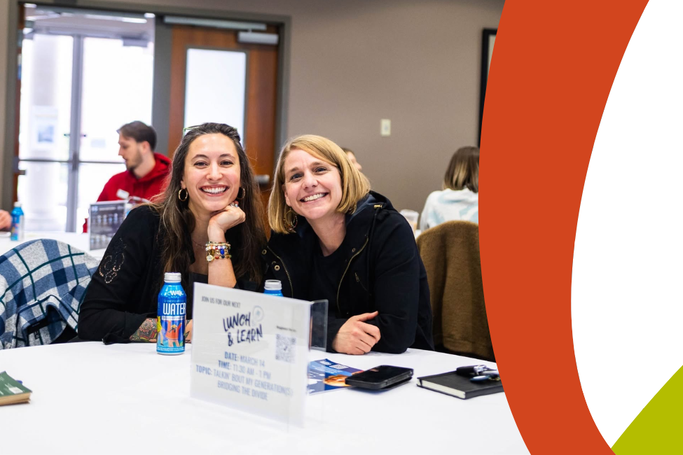 Laura Beth Fox-Ezell and Court Stevens sitting at a table
