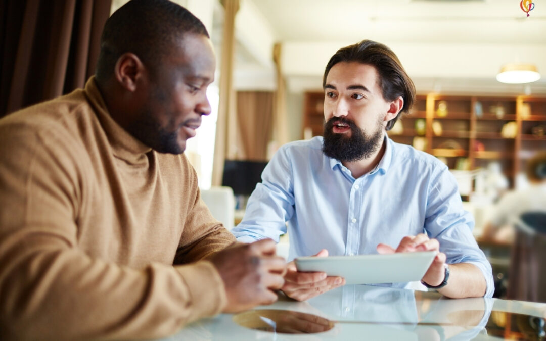 Two men making conversation