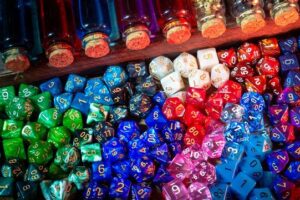 colorful 20 sided dice