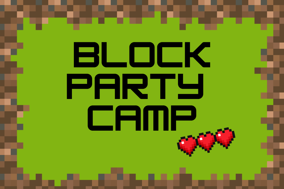 Block Party Camp Logo with blocks around the perimeter