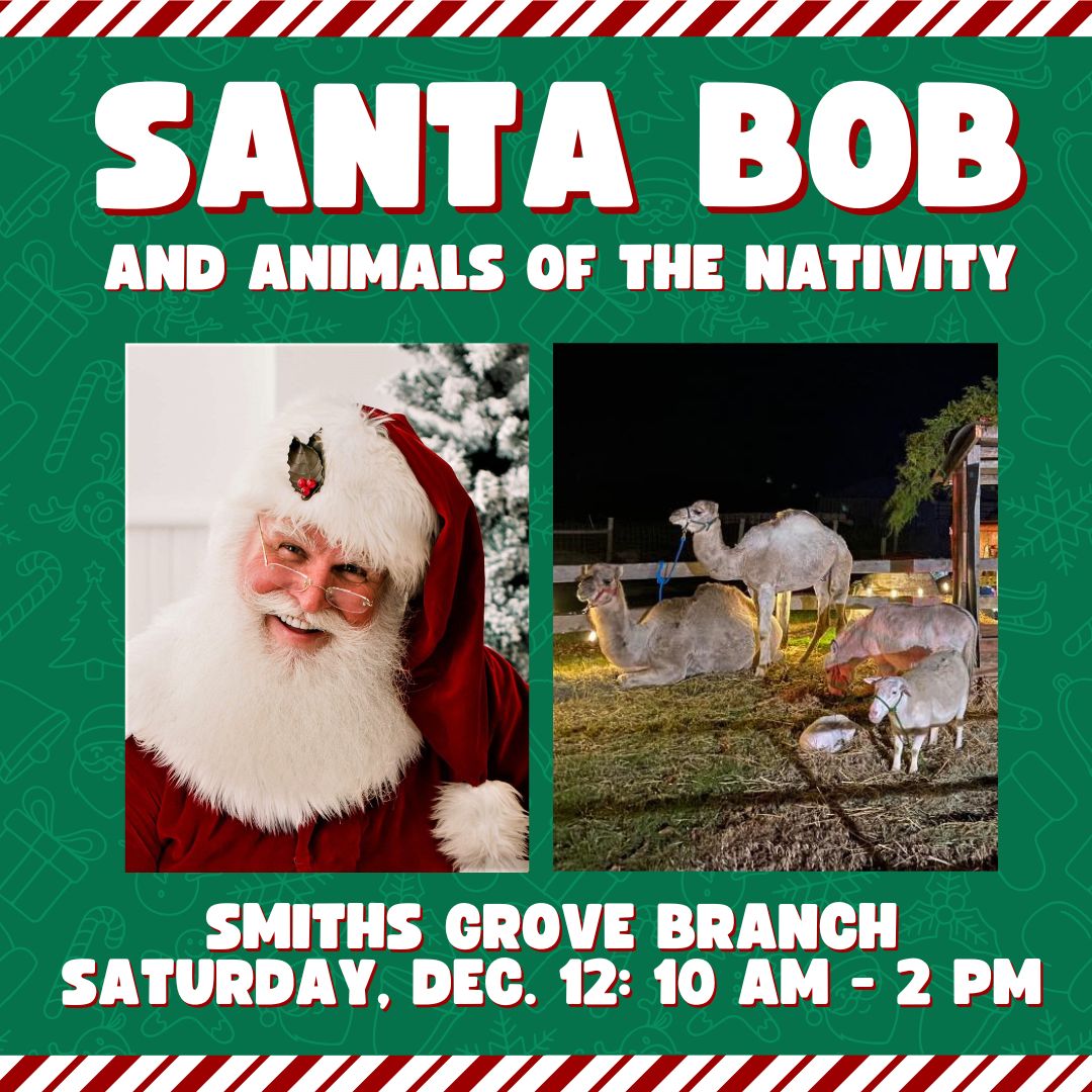 Santa Bob smiling and animals of the Nativity